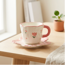 Porcelain Mug & Saucer